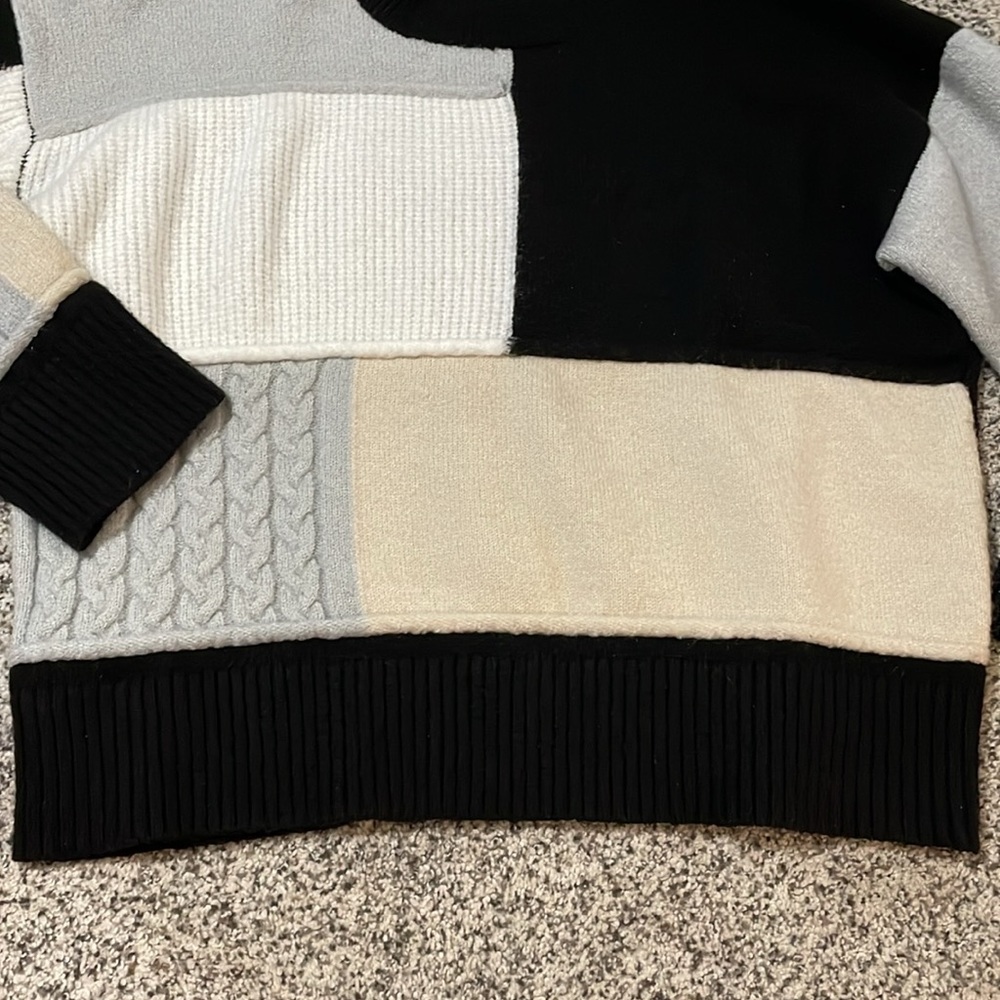 Pink Lily Color Block Sweater Size Large - image 6